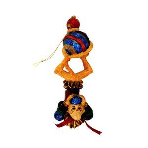 Monkey Ornament Christmas 6.25"